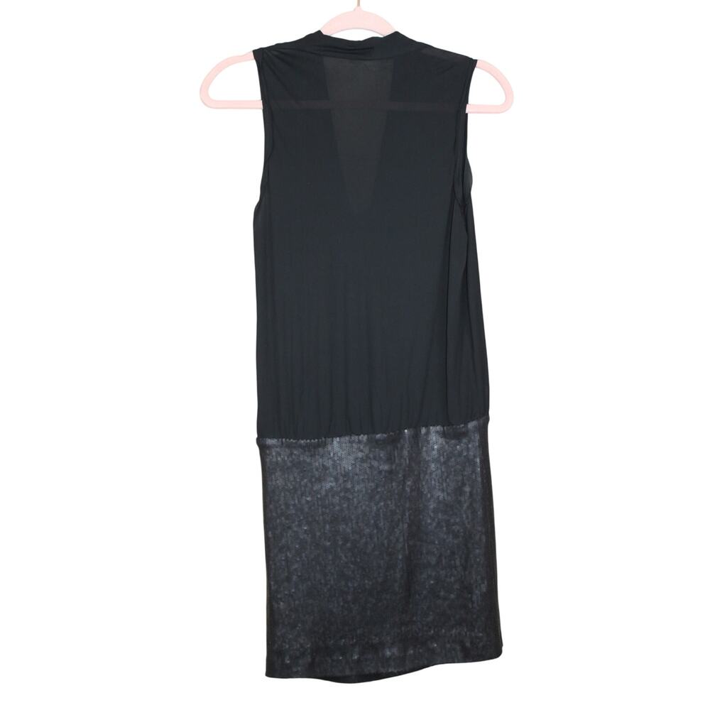 Artelier‎ Nicole Miller Black Sequin Chic Stylish Cocktail Modern Event Dress - Picture 4 of 9